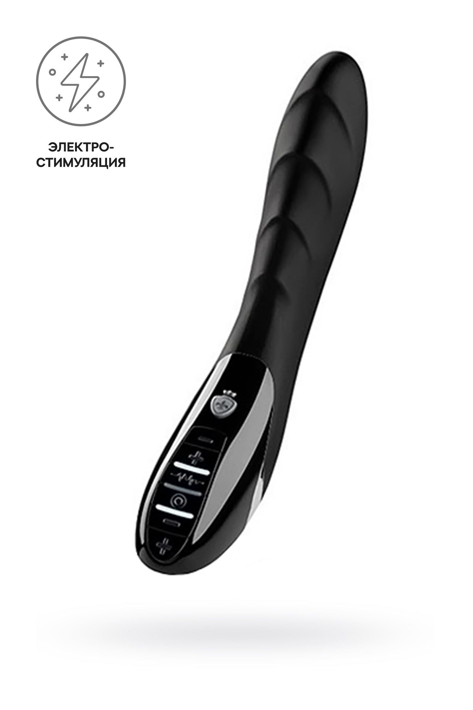 Вибратор Mystim Sizzling Simon силиконовый с электростимуляцией, черный, 27см